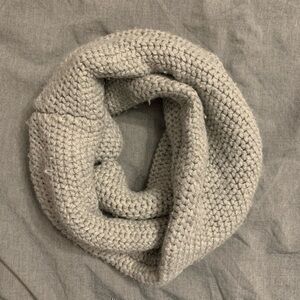 Grey infinity knitted scarf